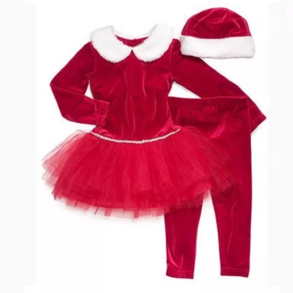 NWT Baby Girls 3-Piece Christmas Outfit Size 24 Months